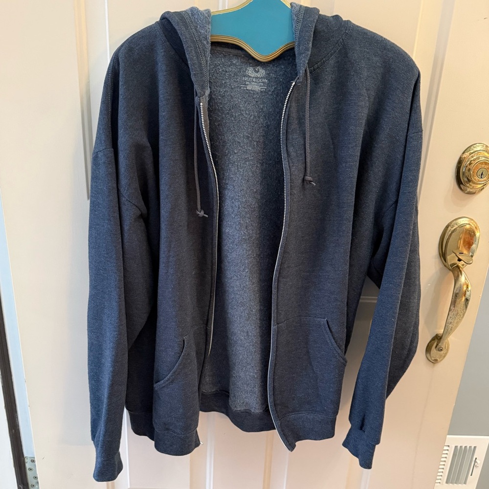 Grey Basic Zip Hoodie